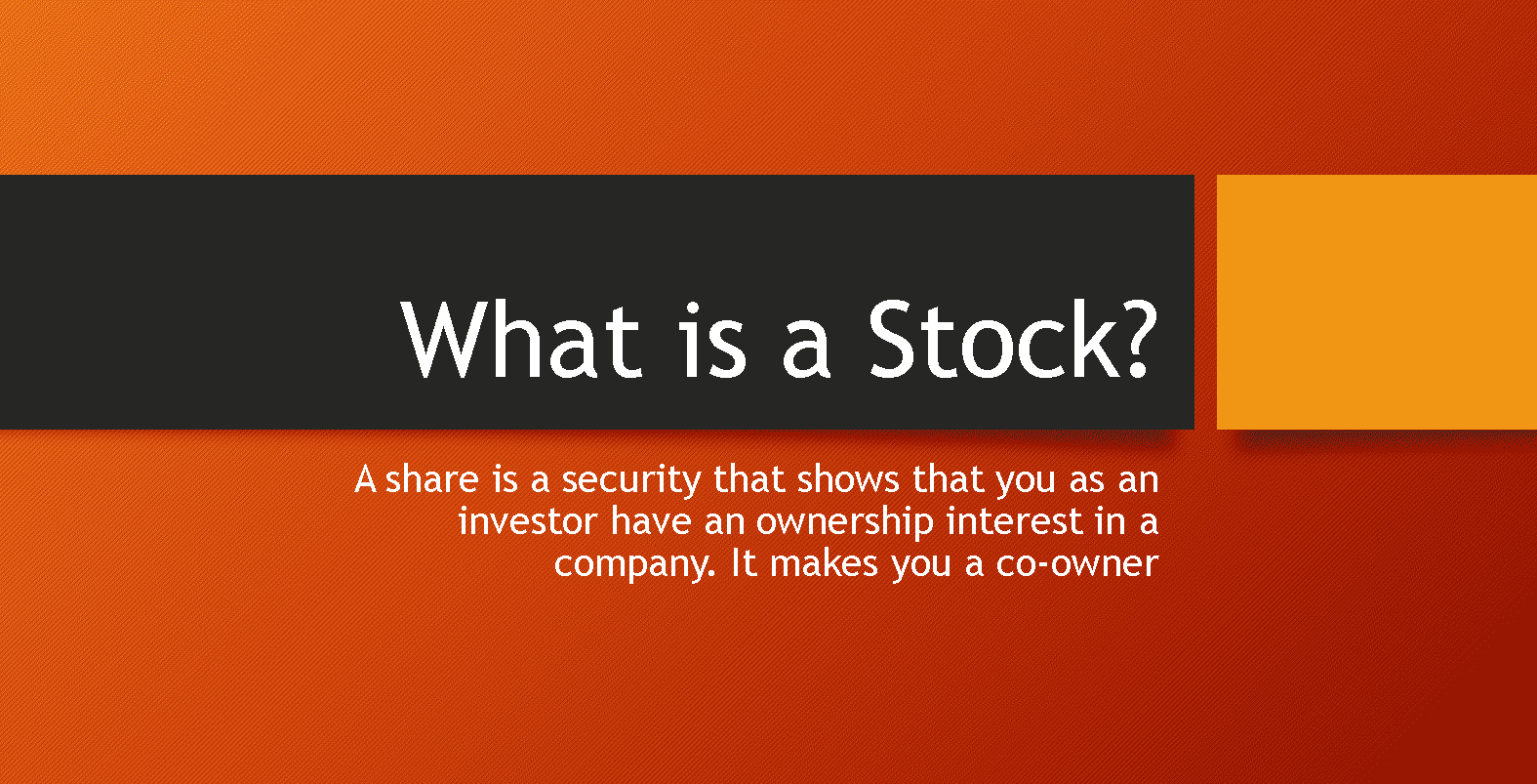 What is a stock